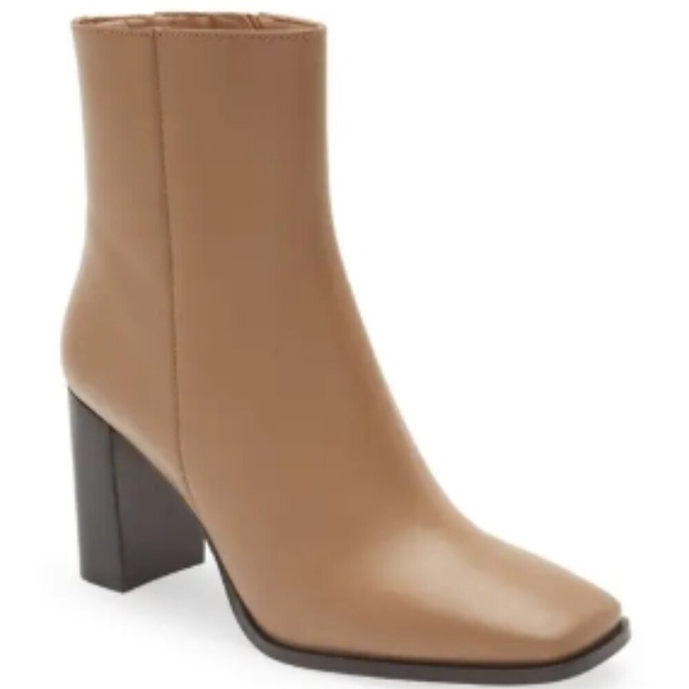 REISS Casey Leather Square Toe Boots – Camel – Size 40 – NWOT